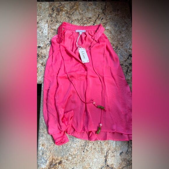 Vibrant Pink Sheer Top - Picture 1 of 5